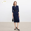 AD高智感气质套装女藏青色西装两件套2025秋季新款七分袖职业装 商品缩略图3
