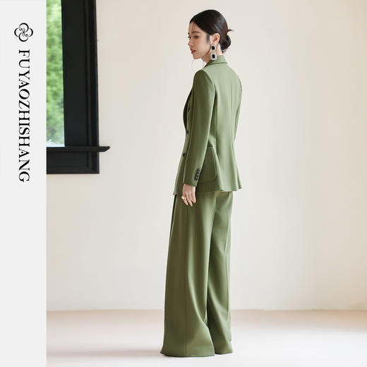 FUYAO扶摇 绿色系西装套装女2025新款高级感休闲宽松垂感西服外套 商品图4