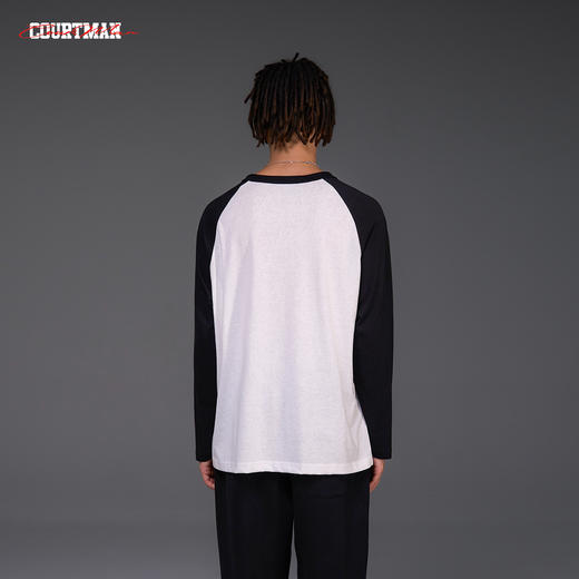 COURTMAN野球帝基础款撞色长袖T恤男秋季新款美式宽松休闲内搭上衣 商品图5