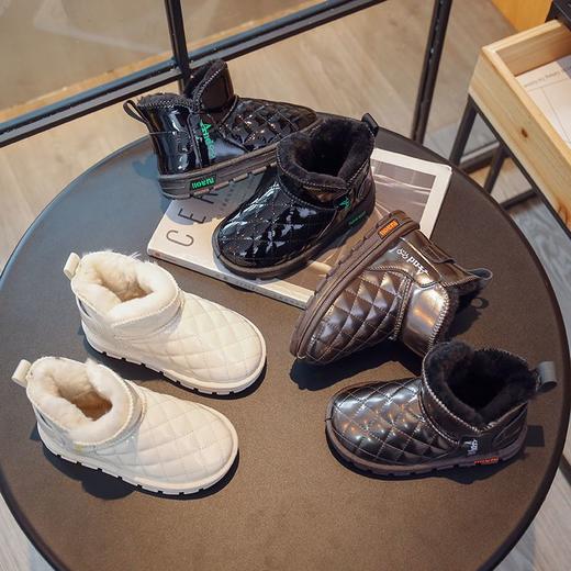 小黄鸭冬季儿童雪地靴防水男女童时尚靴子宝宝加绒保暖棉鞋小孩防滑短靴26-37（尺码偏小拍大的一码） 商品图0