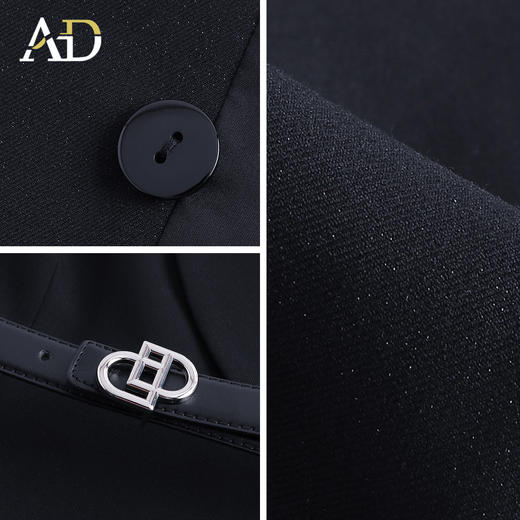 AD黑色职业装套装气质显瘦高腰阔腿裤正装2025新款秋季西装两件套 商品图3