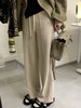 羊毛直筒裤女秋冬2025新款慵懒软糯垂顺高腰阔腿长裤米白色休闲裤 商品缩略图4