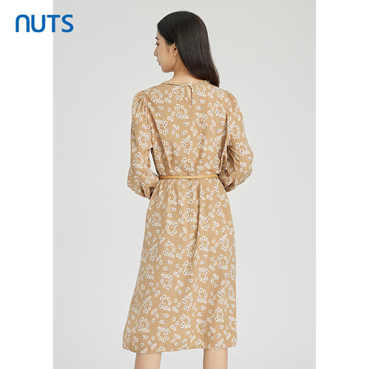 NUTS商场同款设计感气质收腰A字显瘦长袖碎花连衣裙女242103342 商品图4