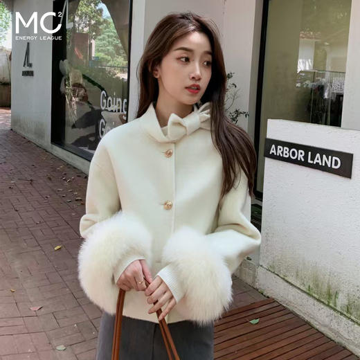 女装毛呢短款风衣-808F5242882 商品图2