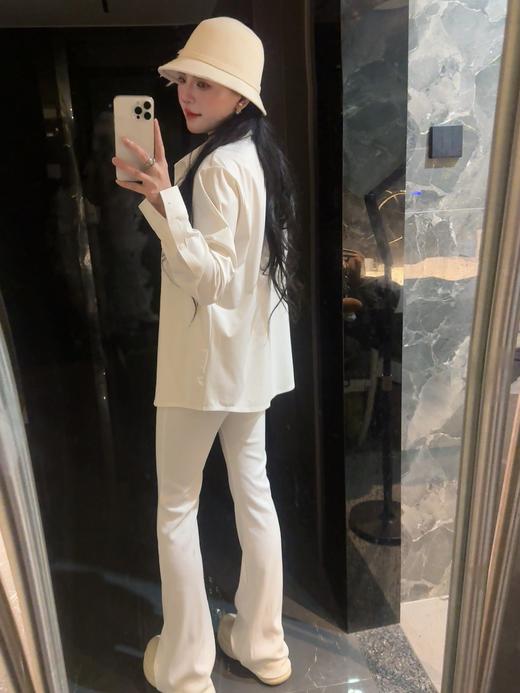 黑白双色坑条微喇裤（蕾姐穿M） 商品图1