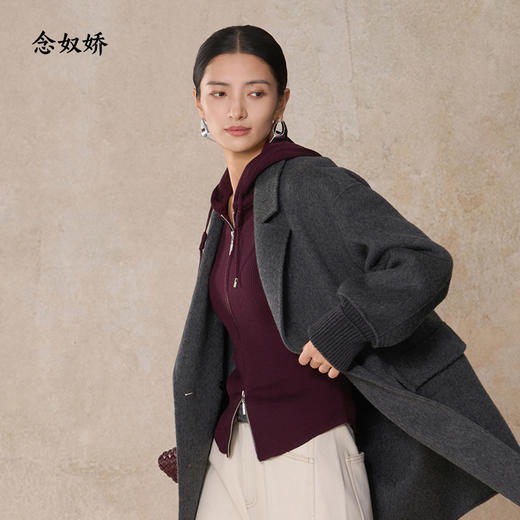 【商场同款】CNR5898 “ 动感开衫 ” 上身显瘦10斤 双向拉链两色开衫 大弹力针织衫 商品图4