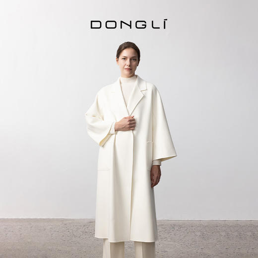 东黎 • 小山羊绒女士秋冬西服领浴袍风双面羊绒呢长款大衣 3073 商品图5