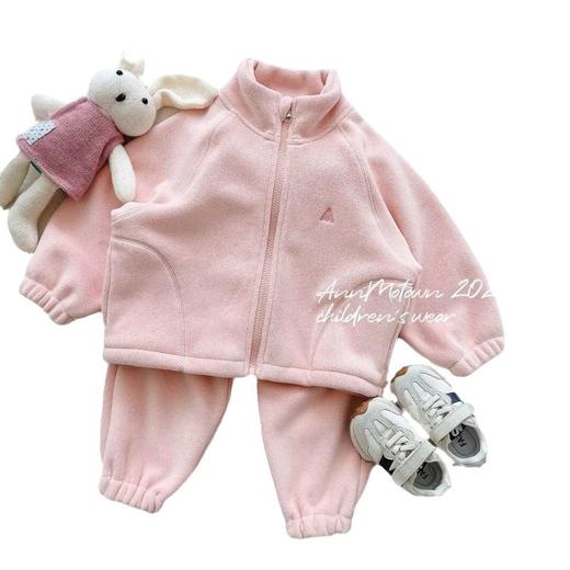 【摇粒绒＋加绒保暖套装】童星圆童装 女童套装秋冬款2025新款小女孩摇粒绒上衣儿童加绒保暖 商品图4