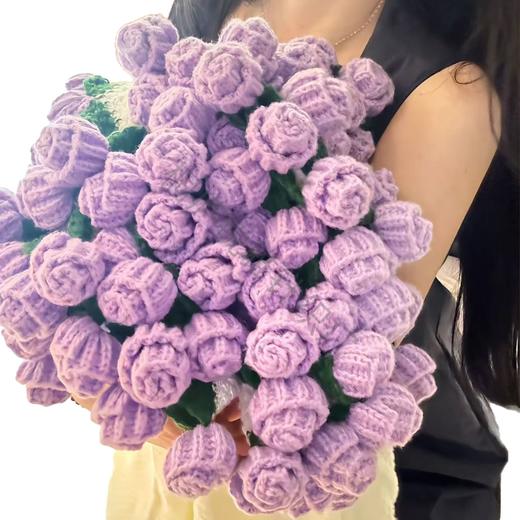 玫瑰花束毯子编织花朵毛毯午睡毯 商品图4