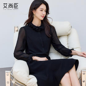 2025新款高级感长袖衬衫黑色显瘦气质小衫时尚洋气收腰显瘦套装