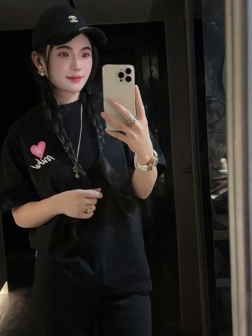 N&K情人节限定短袖T恤（HJ0585）（ 蕾姐白色M宽松 黑色S宽松） 商品图2