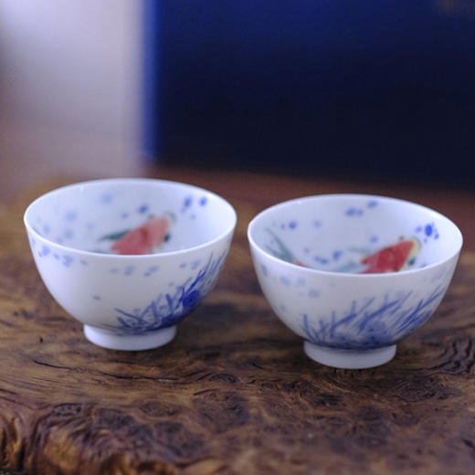 【景德镇纯手工陶瓷】功夫茶茶具青花加彩，薄胚盖碗宫灯茶壶谢浩飞老师手绘传统烧制 千年瓷都万年窑火，从泥到瓷的距离，是一千三百摄氏度茶当配器，青花加彩邂逅千年茶韵，茶以养人，器以聚香 商品图11