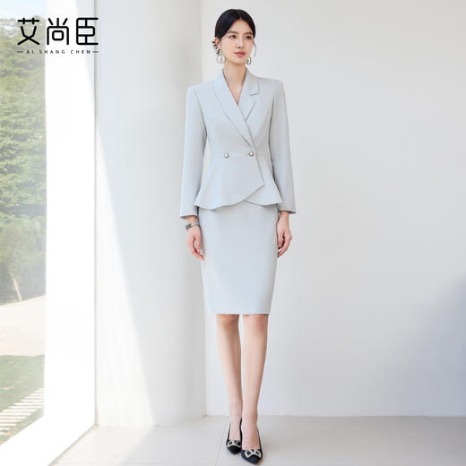 艾尚臣2025新款素彩灰小香风西装套装气质优雅百搭美容院医美正装 商品图4