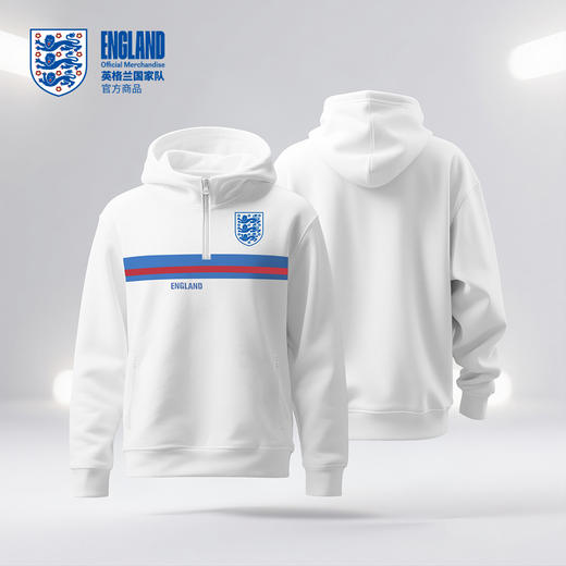 【官方正版】英格兰国家队 | 半拉链连帽卫衣户外运动休闲帽衫 商品图0