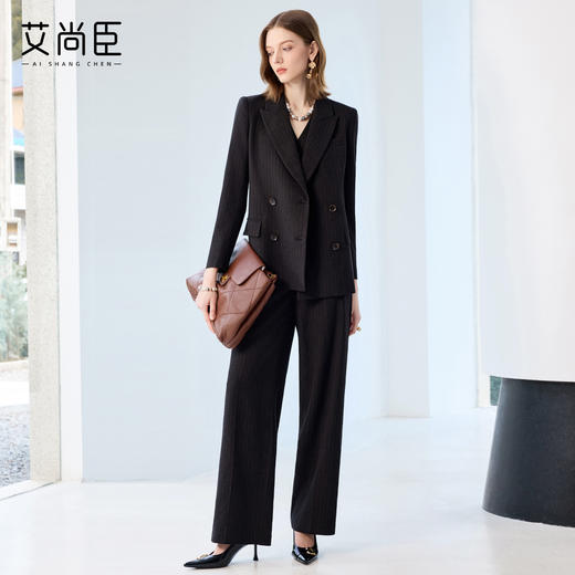 艾尚臣茶褐色职业西装套装女秋气质高级感正装轻熟风职场通勤穿搭 商品图3