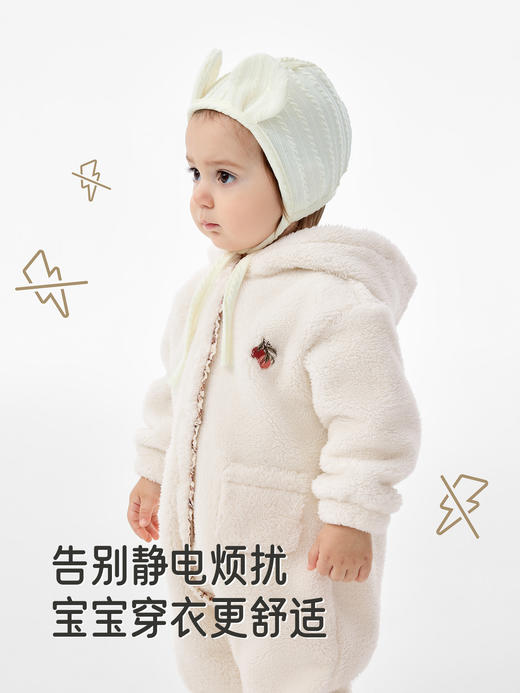 英氏婴儿连体衣秋冬季保暖女童衣服加绒加厚防寒哈衣YRHFJ4R026A 商品图2
