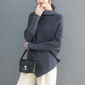 CC 28-1576慵懒风大码蝙蝠袖针织衫宽松显瘦毛衣