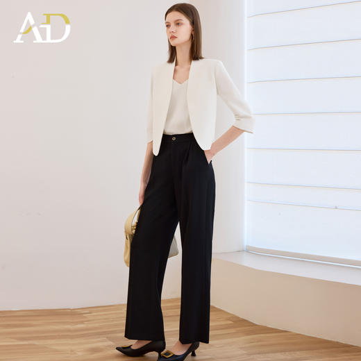 AD高级感气质西装套装女2025新款春秋职业装面试正装西服阔腿裤 商品图2