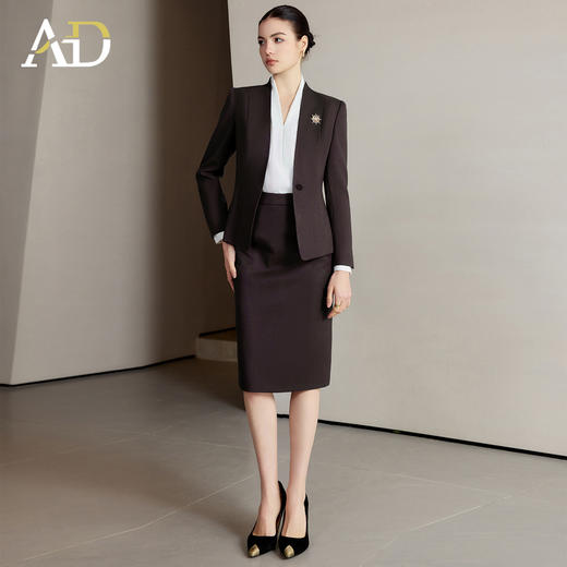 AD无领西装外套女秋季2025新款高级感职业商务一粒扣售楼部工作服 商品图3