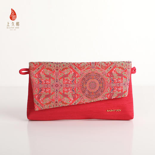 SAINTJOY/上久楷宋锦斜背包 青红地夔龙凤纹锦 红色 XB3B095208003 商品图0