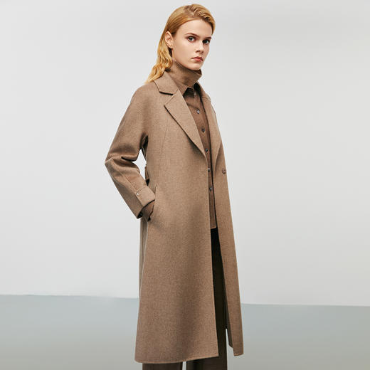 EITIE爱特爱气质翻领大气长款高品质毛呢大衣冬季新款8014724 商品图2