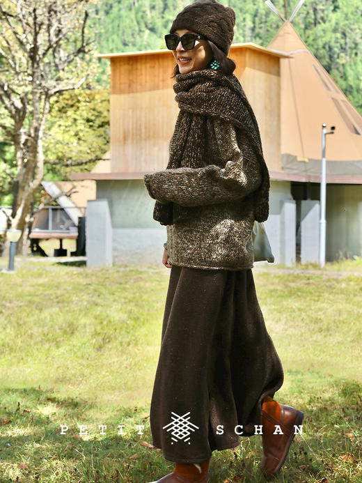 PETIT SCHAN小闪 CLO#924 Peacefully 安然 绵羊毛松紧腰彩点纱半裙 商品图1