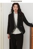 Famecoco范可儿假两件V领修身西装外套商务短款西服FAB6AW016 商品缩略图5