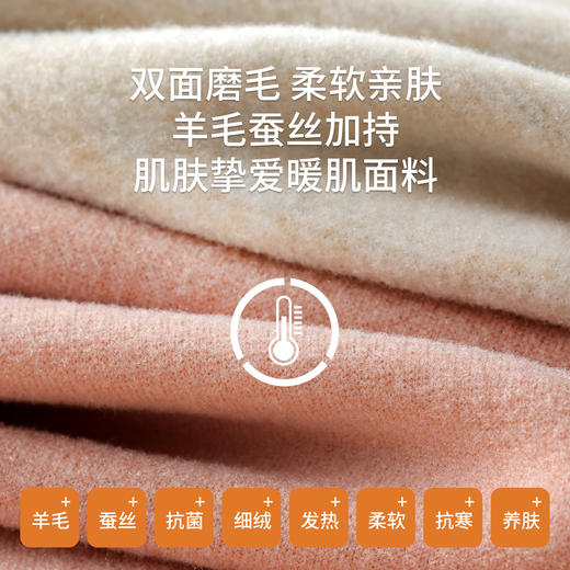 雀说 秋冬羊毛蚕丝女士磨毛秋衣秋裤两件套  DR3316 商品图3