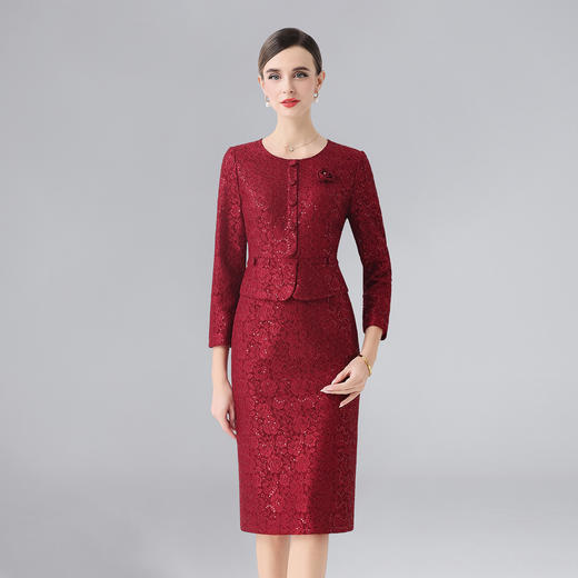 「高货deo」全新升级【铂金会员431/天猫579/差价148】(65942)洛诗琳时尚复古假两件连衣裙2025秋季气质收腰显瘦包臀裙 商品图2