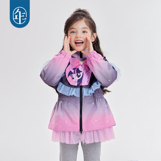 小马宝莉联名年衣童装外套秋冬新款儿童卡通梦幻公主风加绒外套 商品图2