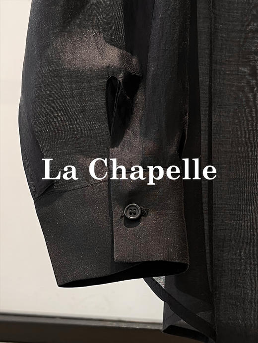 天猫同步【天丝莱赛尔】拉夏贝尔/La Chapelle莱赛尔单口袋长袖衬衫女秋季新款薄款垂感宽松休闲衬衣 商品图12