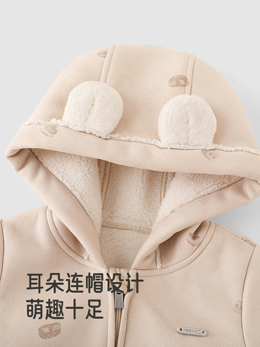 英氏婴儿连体衣连帽衣服秋冬季加厚保暖男童女童新款YRHFJ4R023A 商品图2