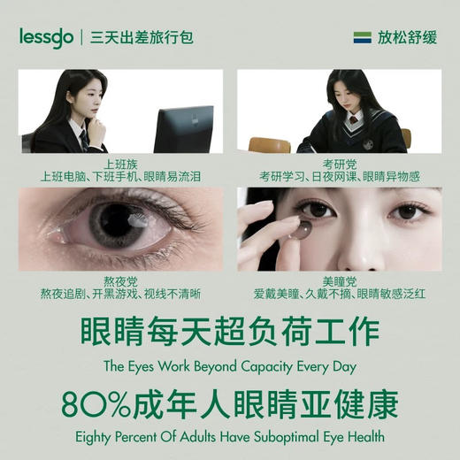 lessgo清凉眼贴24贴 缓解用眼疲劳 商品图1