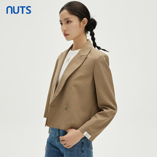 NUTS春秋季新款西装外套休闲设计感小众短款上衣女333041171 商品图3