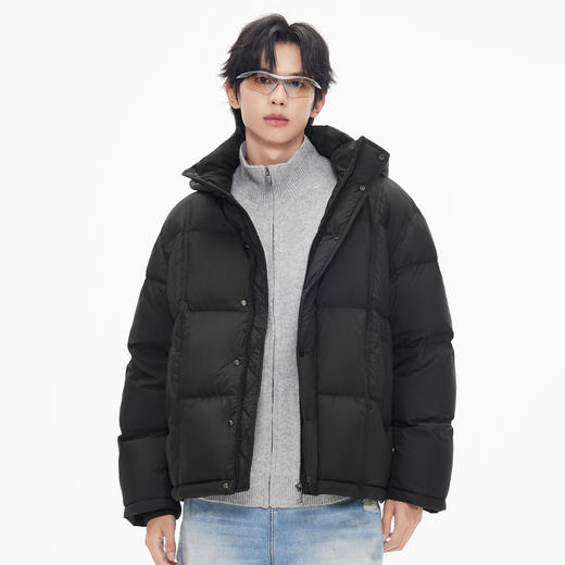 gxg.jeans男装 连帽羽绒服短款外套黑色防寒面包服潮25年冬热卖 商品图1