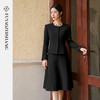 FUYAO扶摇 黑色醋酸半身裙两件套2025新款轻奢高级感圆领西装套装 商品缩略图3