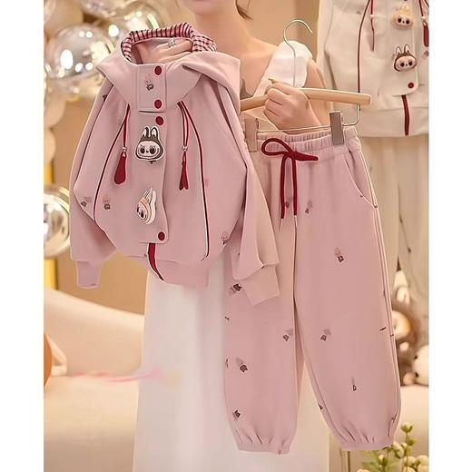 女童韩版 2025新款洋气秋装 宝宝上衣连帽卡通休闲春秋套装 商品图4