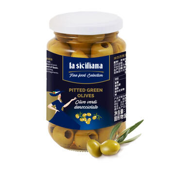 lasicilia辣西西 西班牙进口腌渍去核青橄榄370g 意面披萨沙拉菜西餐橄榄果 /粮油调味 /调味品 /榨菜/酱腌菜 商品图3