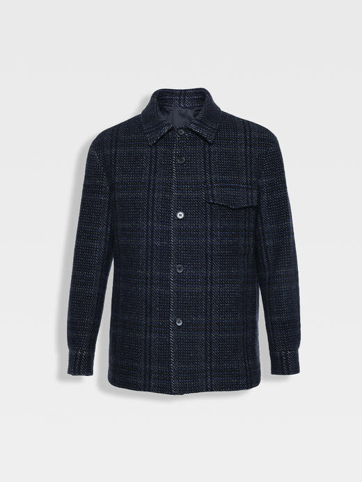 callisto蓝色绵羊毛混纺外套 商品图0