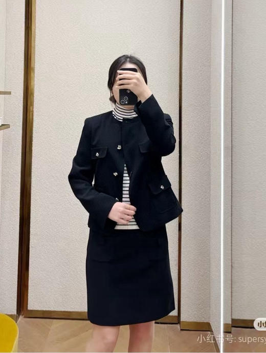 【开放日忙 秒杀价已调 直接拍】MAX 意式 小香风 三醋酸 混纺圆领外套 商品图8