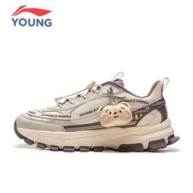 李宁童鞋启悦2休闲鞋男女大童2025新款加绒低帮童鞋YKCV160-4