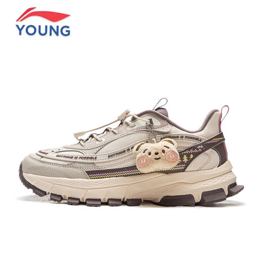 李宁童鞋启悦2休闲鞋男女大童2025新款加绒低帮童鞋YKCV160-4 商品图0