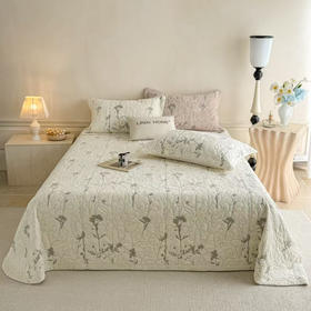 秋冬绒类高端绗缝床盖三件套