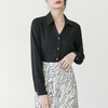 春款法式仿醋酸衬衫  设计感小众 休闲宽松显瘦 减龄职业上衣 W# 商品缩略图2