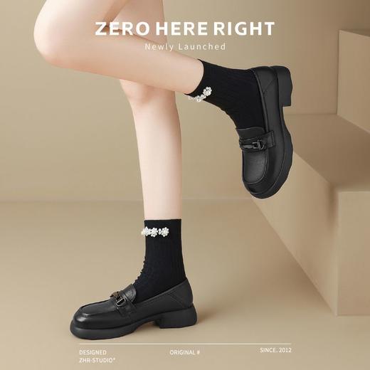 ZHR则则头层皮复古优雅乐福鞋女鞋2025新款金属衔扣百搭小皮鞋 商品图4