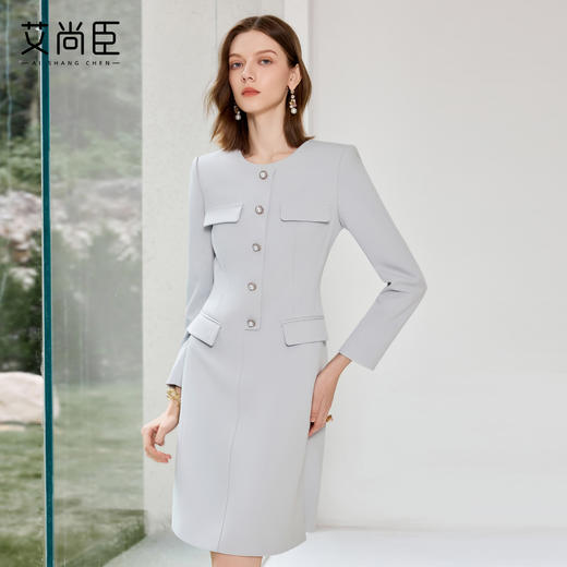 艾尚臣高级感连衣裙女秋季新款轻熟风高端职场穿搭通勤气质西装裙 商品图0