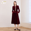 AD轻奢丝绒两件套气质女神范套装高端木耳边设计感新款秋冬半身裙 商品缩略图2