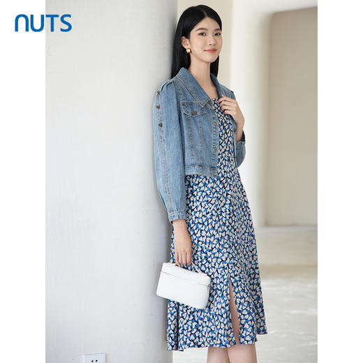 NUTS商场同款春秋季设计感时尚休闲气质A字长袖连衣裙女332103342 商品图1