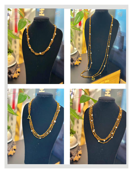 三生石美拉德色系 虎睛石巴洛克珍珠设计项链 商品图2