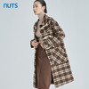 NUTS商场同款冬季新款时尚气质牛角扣格子手工呢大衣女241156411 商品缩略图1